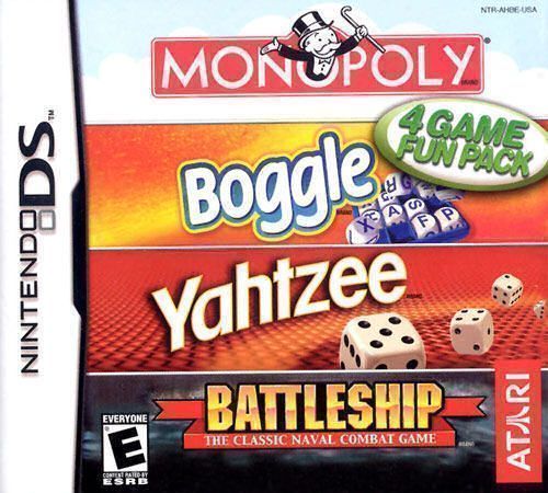 Rom juego 4 Game Fun Pack - Monopoly + Boggle + Yahtzee + Battleship